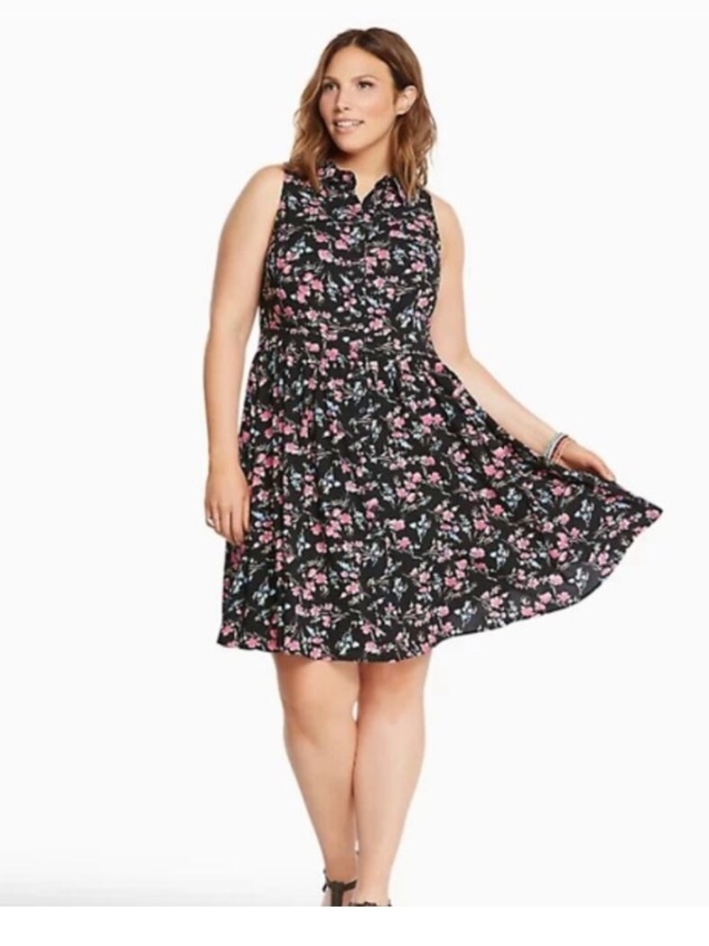Torrid Floral Sleeveless Dress Size 1=14/16